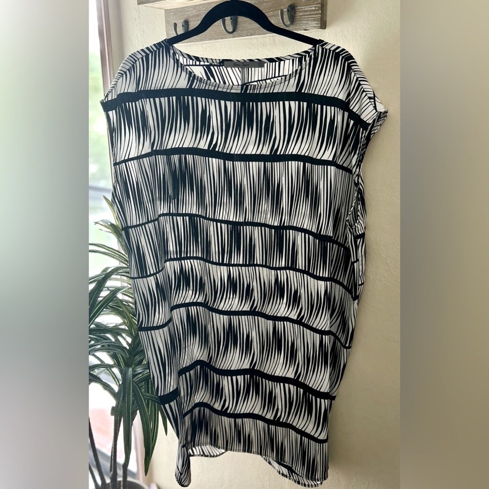 Beau Jours cap sleeve boxy tunic dress